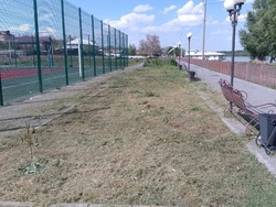 В селе Енотаевка продолжается благоустройство парка по улице Скворцова-Степанова